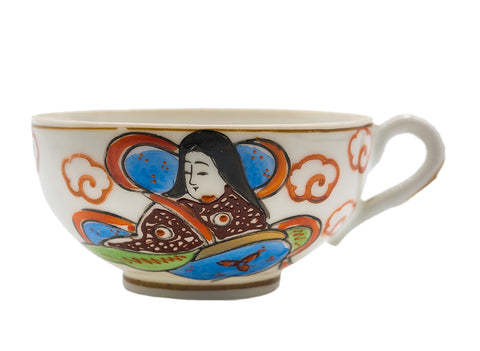 Japanese porcelain vintage cups, set of 7 pieces