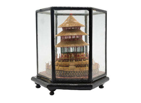 Chinesische Vintage Deko-Pagode, handgefertigt, 80er Jahre