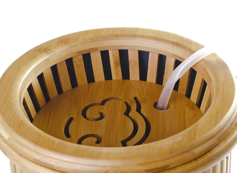 The bucket for teatray with drain # 17493, bamboo/plastic, 4000 ml.