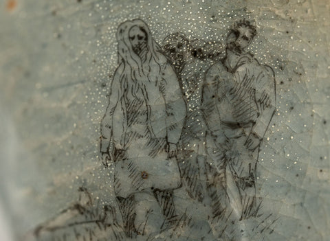 Beker # 35342, houtvuren/keramiek/handschilderen, 84 ml.