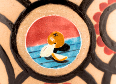 Cup # 36458, wood firing/ceramic/hand painting, 176 ml.