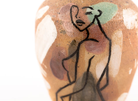 Vase # 36496, wood firing/ceramic/hand painting