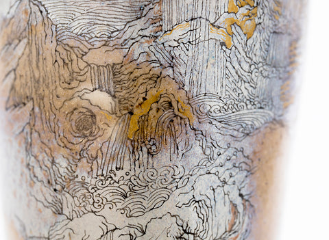 Beker # 40456, keramiek/handbeschilderd, 395 ml.