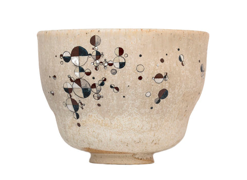 Cup handmade Moychay # 41711, ceramic/hand painting, 'Circle sunrise', 170 ml.