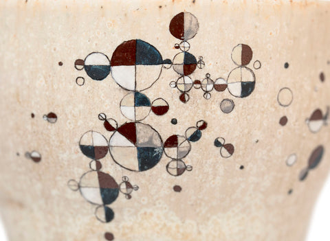 Cup handmade Moychay # 41711, ceramic/hand painting, 'Circle sunrise', 170 ml.