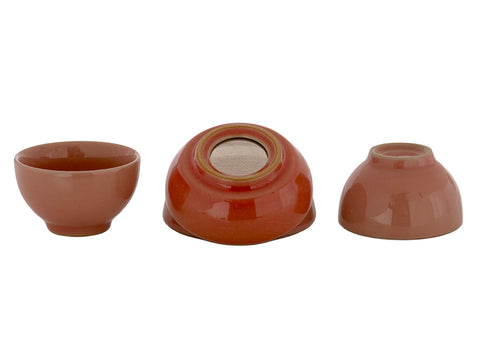 Set for tea ceremony (9 items) # 91026, porcelain: teapot 200 ml, gundaobey 200 ml, teamesh, six cups 65 ml.