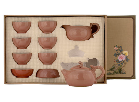 Set for tea ceremony (9 items) # 91026, porcelain: teapot 200 ml, gundaobey 200 ml, teamesh, six cups 65 ml.