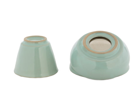 Set for tea ceremony (9 items) # 91004, porcelain: teapot 200 ml, gundaobey 200 ml, teamesh, six cups 58 ml.