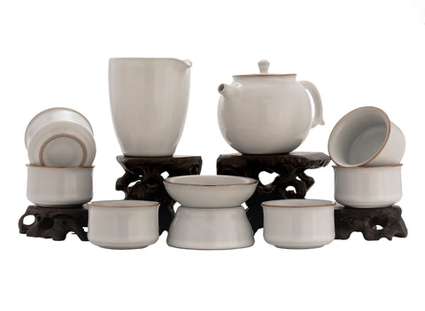 Set for tea ceremony (9items) # 91050, porcelain: teapot 225 ml, gundaobey 210 ml, teamesh, six cups 60 ml.