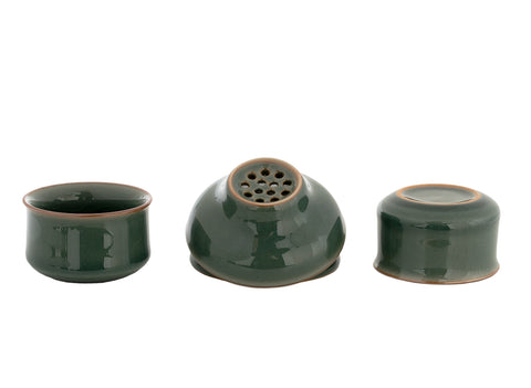 Set für Teezeremonie (9-teilig) Nr. 91006, Porzellan: Teekanne 220 ml, Gundaobey 210 ml, Teamesh, sechs Tassen 50 ml.