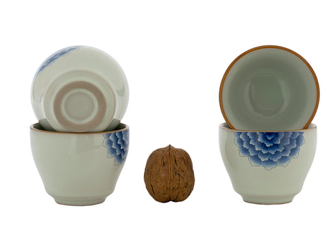 Set for tea ceremony (9items) # 91054, porcelain: teapot 225 ml, gundaobey 210 ml, teamesh, six cups 60 ml.