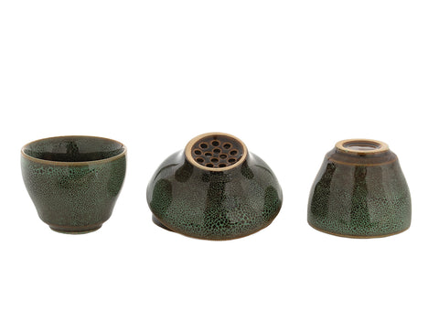 Set for tea ceremony (9 items) # 91023, porcelain: teapot 200 ml, gundaobey 200 ml, teamesh, six cups 58 ml.