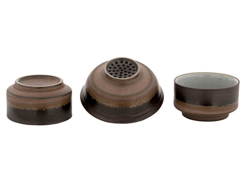 Set for tea ceremony (9 items) # 42037, porcelain: teapot 178 ml, gundaobey 172 ml, teamesh, six cups 58 ml.