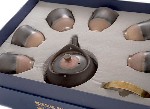 Set for tea ceremony (7 items) # 91029, porcelain: teapot 450 ml, six cups 135 ml.