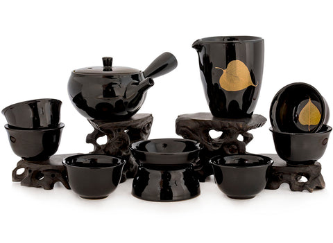 Set for tea ceremony (9 items) # 91046, porcelain: teapot 190 ml, gundaobey 200 ml, teamesh, six cups 60 ml.