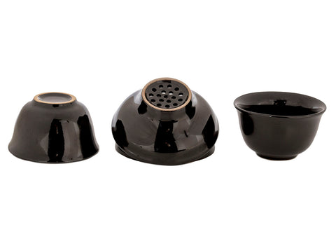 Set for tea ceremony (9 items) # 91046, porcelain: teapot 190 ml, gundaobey 200 ml, teamesh, six cups 60 ml.