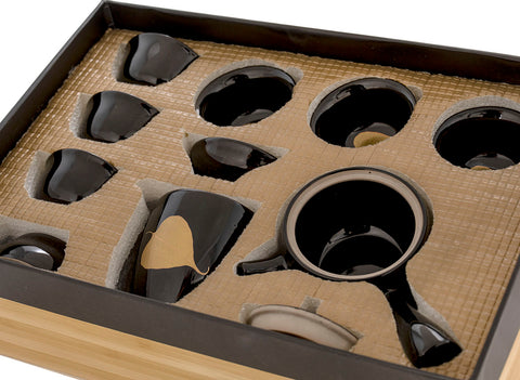 Set for tea ceremony (9 items) # 91046, porcelain: teapot 190 ml, gundaobey 200 ml, teamesh, six cups 60 ml.