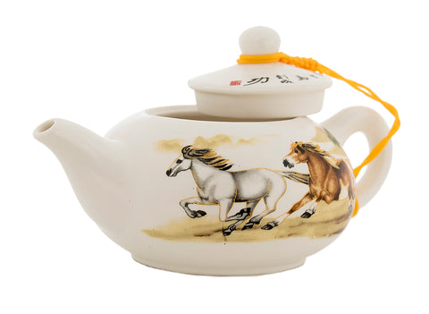 Set for tea ceremony (9 items) # 91015, porcelain: teapot 200 ml, gundaobey 200 ml, teamesh, six cups 45 ml.