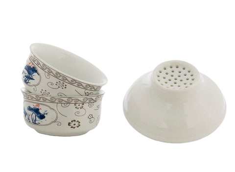 Set for tea ceremony (9 items) # 91037, porcelain: teapot 200 ml, gundaobey 200 ml, teamesh, six cups 45 ml.