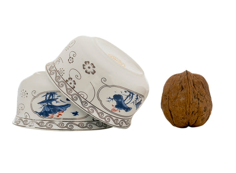 Set for tea ceremony (9 items) # 91037, porcelain: teapot 200 ml, gundaobey 200 ml, teamesh, six cups 45 ml.