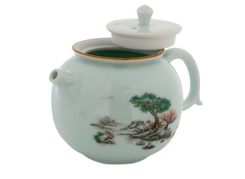 Set for tea ceremony (9 items) # 91051, porcelain: teapot 215 ml, gundaobey 200 ml, teamesh, six cups 56 ml.