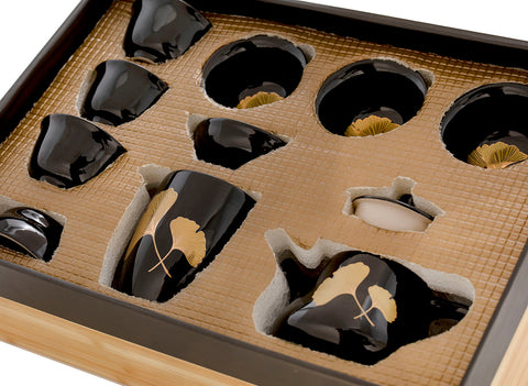 Set for tea ceremony (9 items) # 91045, porcelain: teapot 200 ml, gundaobey 200 ml, teamesh, six cups 58 ml.