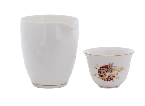 Set voor theeceremonie (9items) # 91036, porselein: theepot 225 ml, gundaobey 210 ml, teamesh, zes kopjes 60 ml.