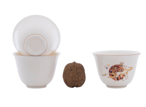 Set voor theeceremonie (9items) # 91036, porselein: theepot 225 ml, gundaobey 210 ml, teamesh, zes kopjes 60 ml.