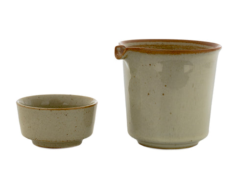 Set for tea ceremony (11 items) # 91019, porcelain: teapot 230 ml, gundaobey 193 ml, teamesh, six cups 55 ml, teaboat, incense burner