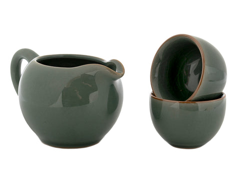 Set for tea ceremony (10 items) # 91039, porcelain: teapot 220 ml, gaiwan 130 ml, gundaobey 210 ml, teamesh, six cups 50 ml.