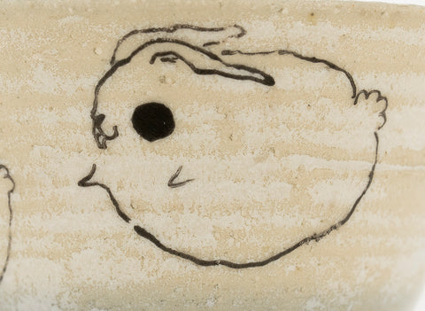 Tasse faite main Moychay # 42256, « Salochki 27 », série des « Lapins ensoleillés », céramique/peinture à la main, 57 ml.