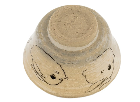 Tasse faite main Moychay # 42256, « Salochki 27 », série des « Lapins ensoleillés », céramique/peinture à la main, 57 ml.