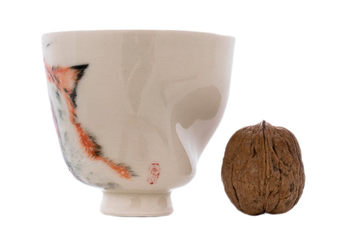 Tasse artisanale Moychay n° 43012, image artistique « Renard », céramique/peinture à la main, 145 ml.