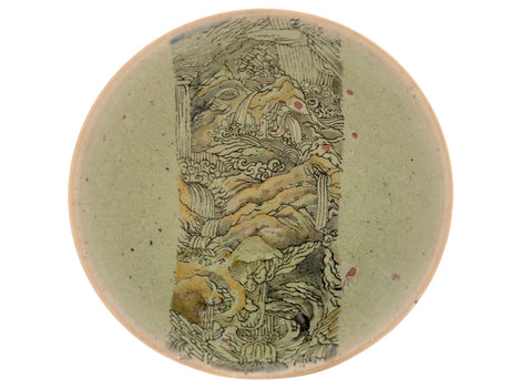 Cup handmade Moychay # 42940, Artistic image 'Tibetan nature. Waterfalls', ceramic/hand painting, 122 ml.