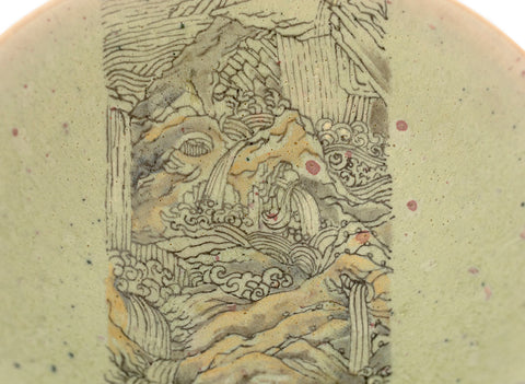 Beker handgemaakt Moychay # 42940, Artistieke afbeelding 'Tibetaanse natuur. Watervallen', keramiek/handschildering, 122 ml.