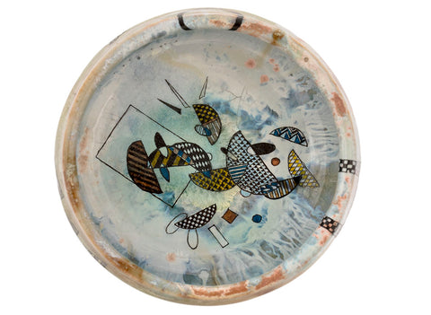 Beker handgemaakte Moychay # 42937, Compositie in de vorm van een persoon, keramiek/handbeschildering, 170 ml.