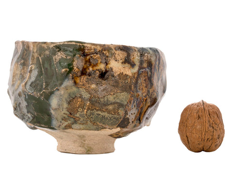 Tasse (chavan) faite à la main Moychay # 42996, image artistique « Libellule dorée », céramique/peinture à la main, 296 ml.