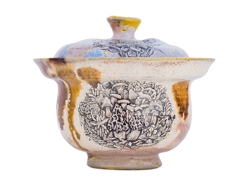 Gaiwan handmade Moychay 'Mushroom Kingdom' # 43833, wood firing/ceramic/hand painting, 115 ml.