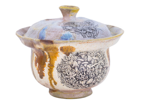 Gaiwan handmade Moychay 'Mushroom Kingdom' # 43833, wood firing/ceramic/hand painting, 115 ml.