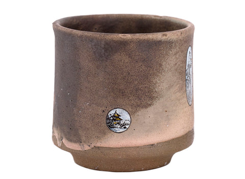 Tasse artisanale Moychay « Le pavillon de thé sur le mont Huangshan » n° 43972, cuisson au bois/céramique/peinture à la main, 80 ml.