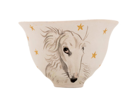 Beker Moychay 'Greyhound Dog' # 43916, keramiek/handschildering, 68 ml.