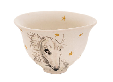 Tasse Moychay « Greyhound Dog » n° 43916, céramique/peinture à la main, 68 ml.