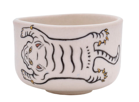 Beker Moychay 'White Tiger' # 43892, keramiek/handbeschilderd, 55 ml.