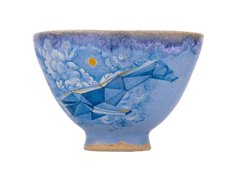 Cup handmade Moychay 'Paper Whale' # 44454, ceramic/hand painting, 93 ml.