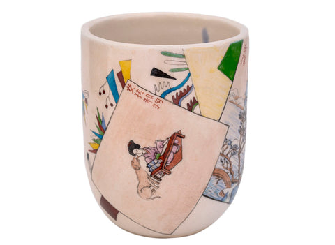 Cup yunomi handmade Moychay 'Green Mountain' # 44420, ceramic/hand painting, 132 ml.