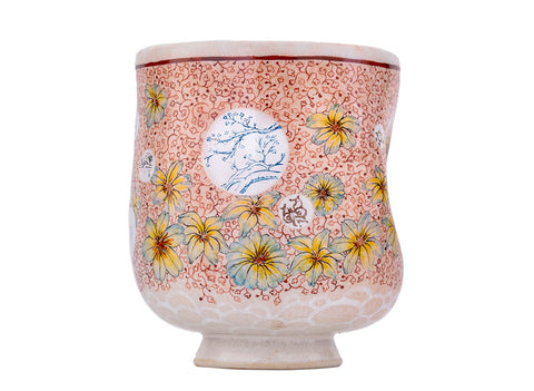 Cup handmade Moychay 'Flowers and miniatures' # 44448, ceramic/hand painting, 116 ml.