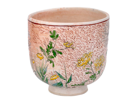 Tasse artisanale Moychay « Fleurs » n° 44445, céramique/peinture à la main, 116 ml.