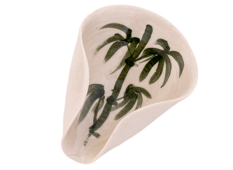 Tea presentation vessel handmade Moychay 'Bamboo' # 44541, ceramic/hand painting